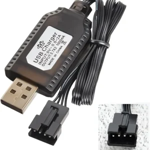 USB kabel Univerzální RC nabíječka s konektorem SM-4P pro 2S 7,4V LiPo baterii Kompatibilní s RC autem/autem/letadlem/dron...
