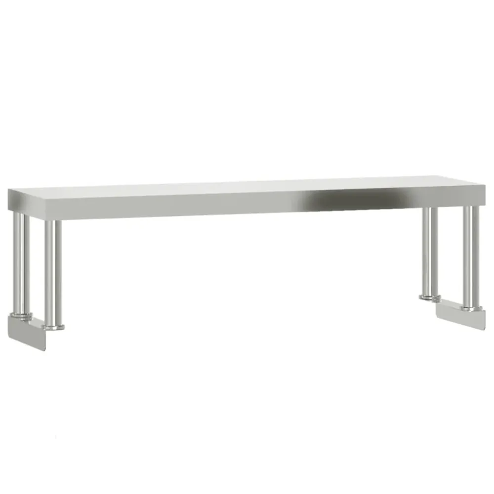 Kuchyňský pracovní stůl s horní policí 110 x 55 x 120 cm nerez