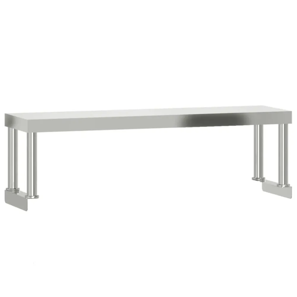 Kuchyňský pracovní stůl s horní policí 110 x 55 x 120 cm nerez