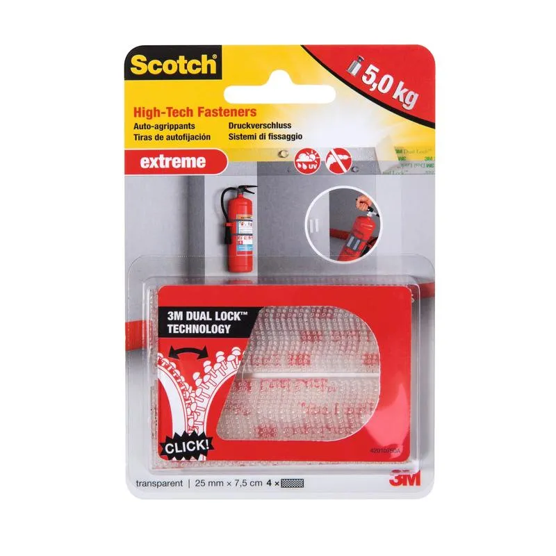 Extrémní uzavření Scotch ™, 2 sady 2 proužků, průhledné, 25 mm x 75 mm | Balení (1 kus)