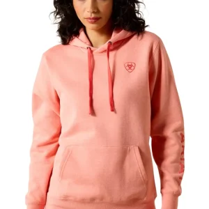 Logo 2.0 naisten huppari Peach Amber Heather XXL