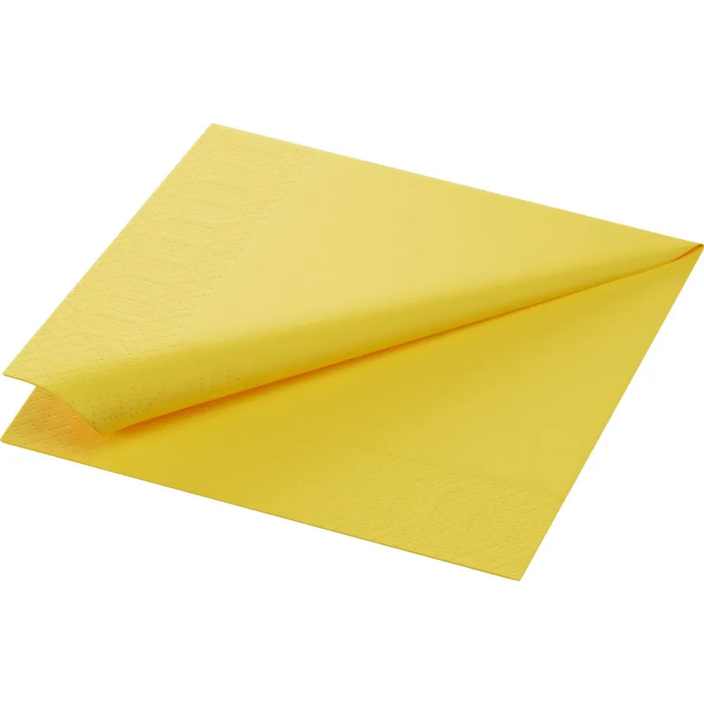 Cell cloth napkin 33 x 33 cm 1-layer 1/4 fold yellow | Pack (500 napkins)