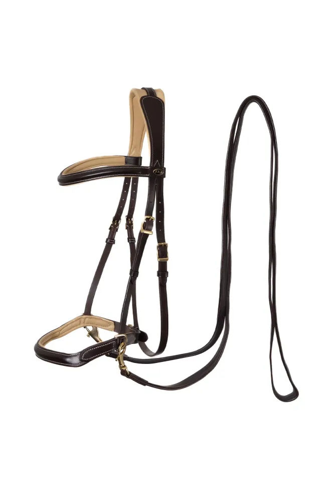 Sidepull Kiona z wodzami Brown/Beige F