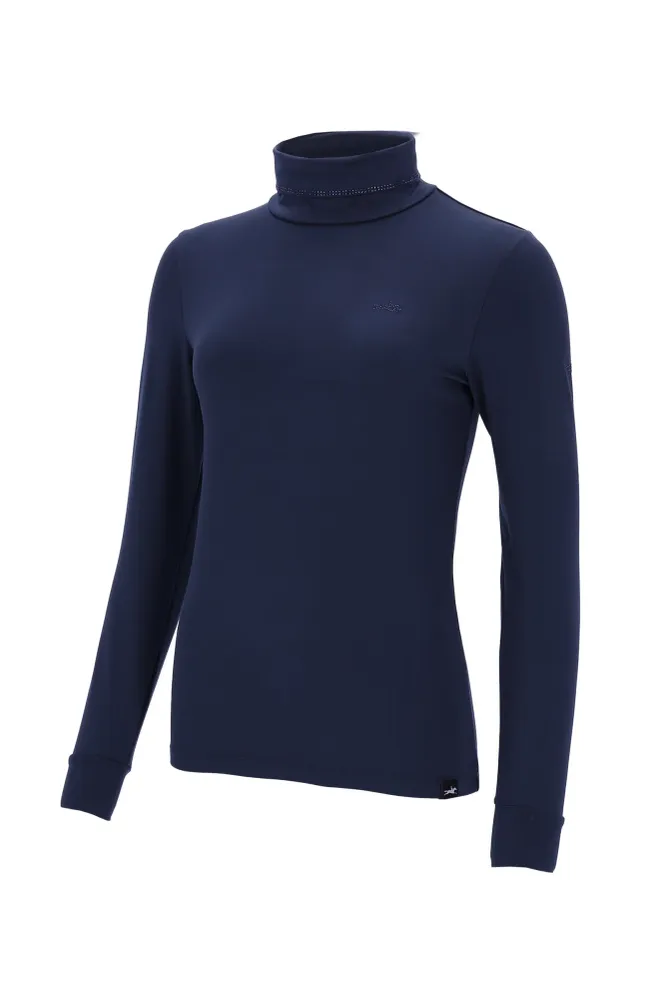 SPAnne Style Women's Turtleneck Shirt Dark Navy M