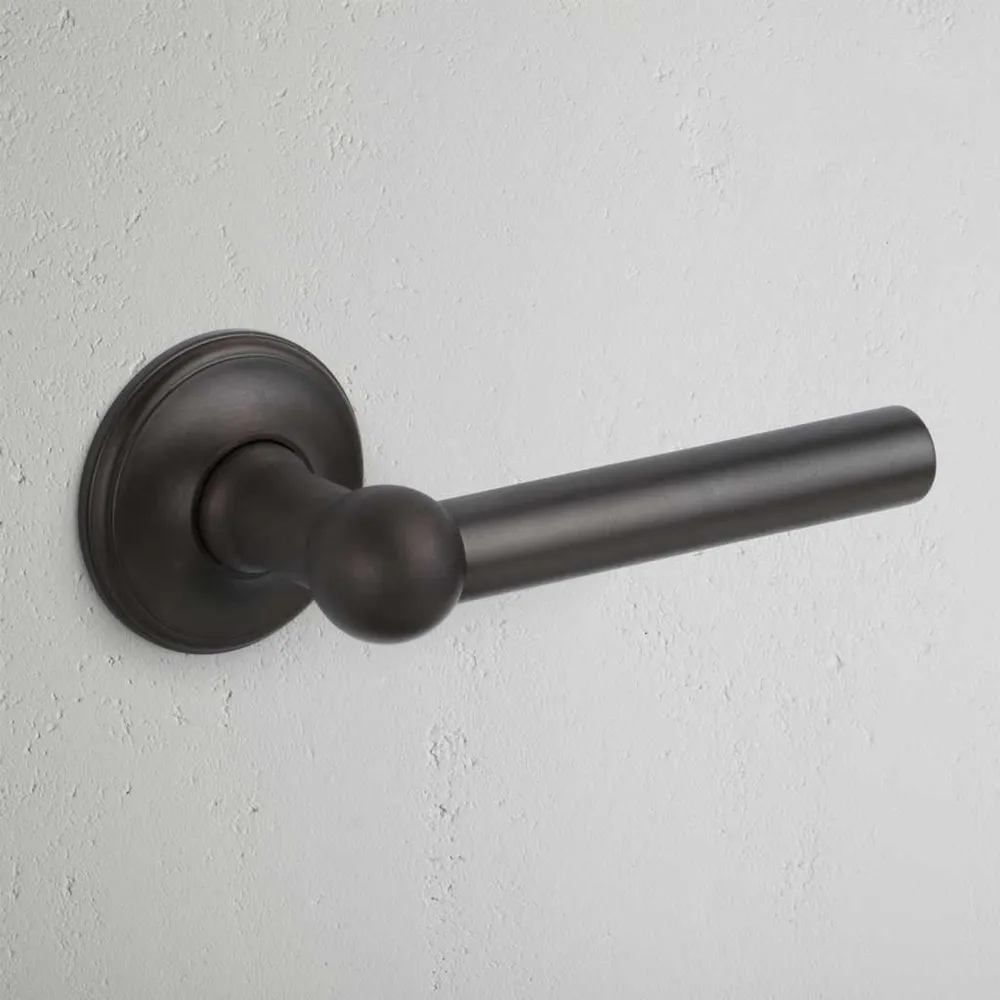 Harper Fixed Door Handle (Scandinavian) - Copper-brown