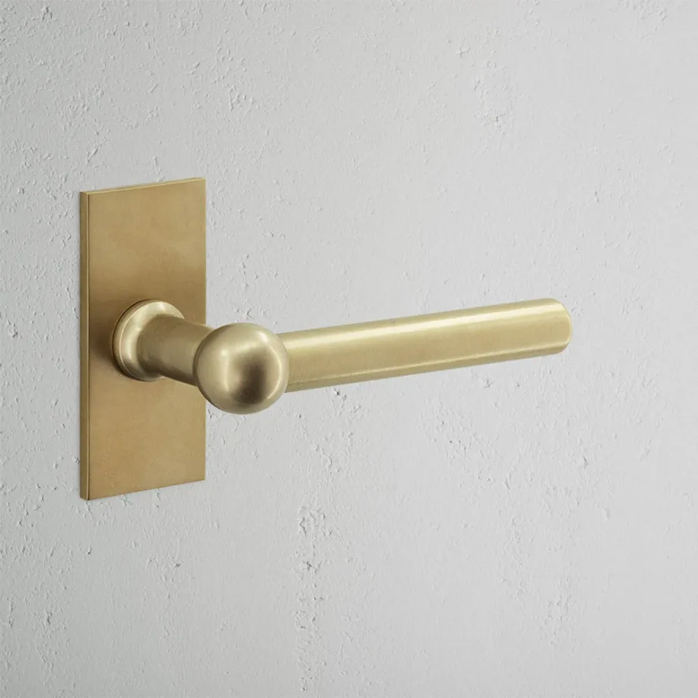 Harper Short Plate Sprung Door Handle - Antique Zlatý kov
