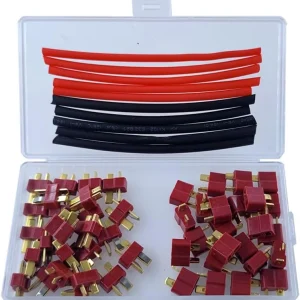 Kompletní sada 25 párů konektorů T, T-Plug Deans Male Female, včetně 1m smršťovací bužírky pro RC LiPo baterie YUNIQUE GRE...