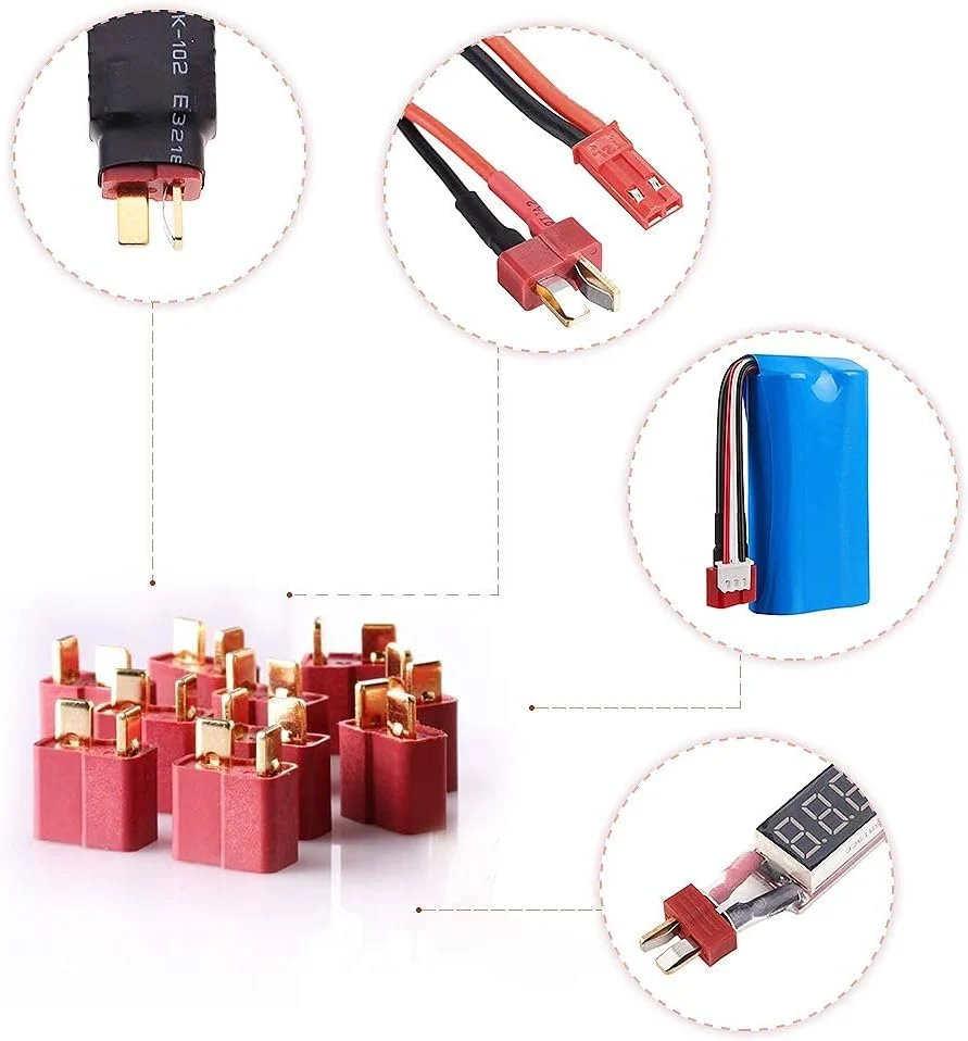 Kompletní sada 25 párů konektorů T, T-Plug Deans Male Female, včetně 1m smršťovací bužírky pro RC LiPo baterie YUNIQUE GRE...