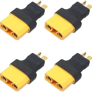 Sada 4 adaptérů - samice XT90 na konektor T Deans, ideální pro RC auta, letadla baterie Lipo ESC - bezdrátové připojení YU...