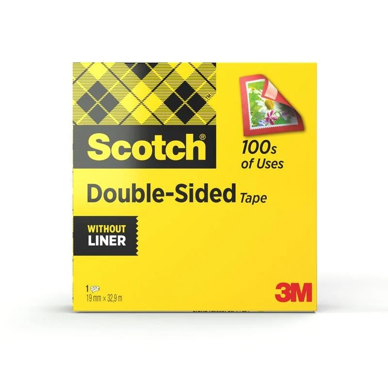 Banda adezivă scotch® cu două lateral, 1 rolă, 19 mm x 33 m | Pachet (1 rolă)
