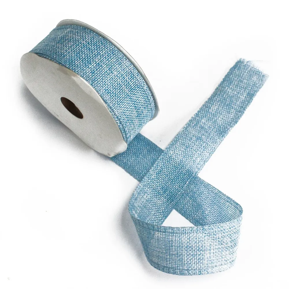 Stuha Baby Blue přírodní textura, 38mm x 20m