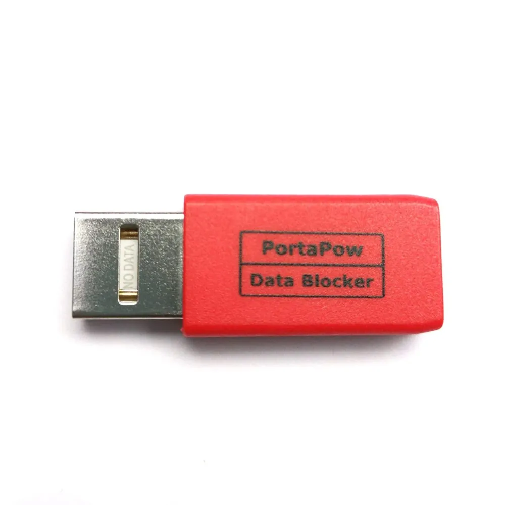 PortaPow gen. 3 Data Blocker USB- ž C SmartCharge červená