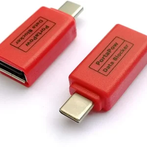 PortaPow gen. 3 Data Blocker USB-C to SmartCharge červená