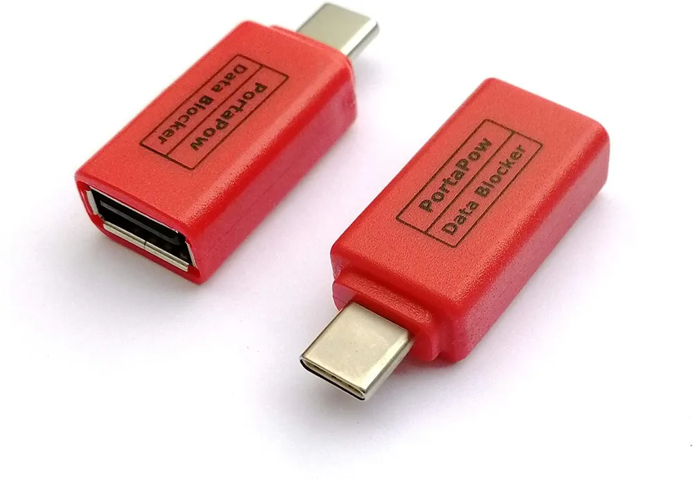 PortaPow gen. 3 Data Blocker USB-C to SmartCharge červená
