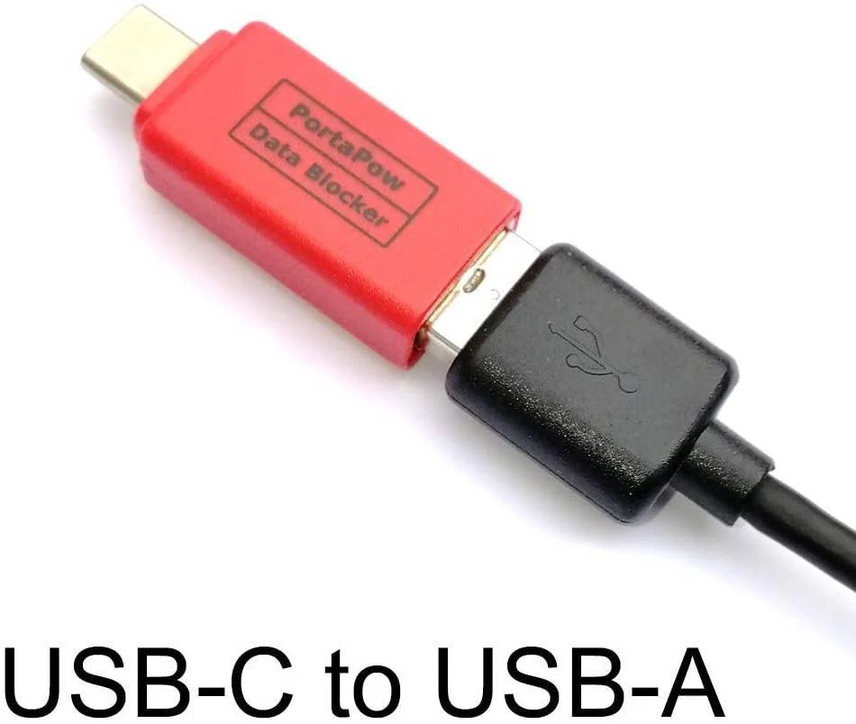 PortaPow gen. 3 Data Blocker USB-C to SmartCharge červená