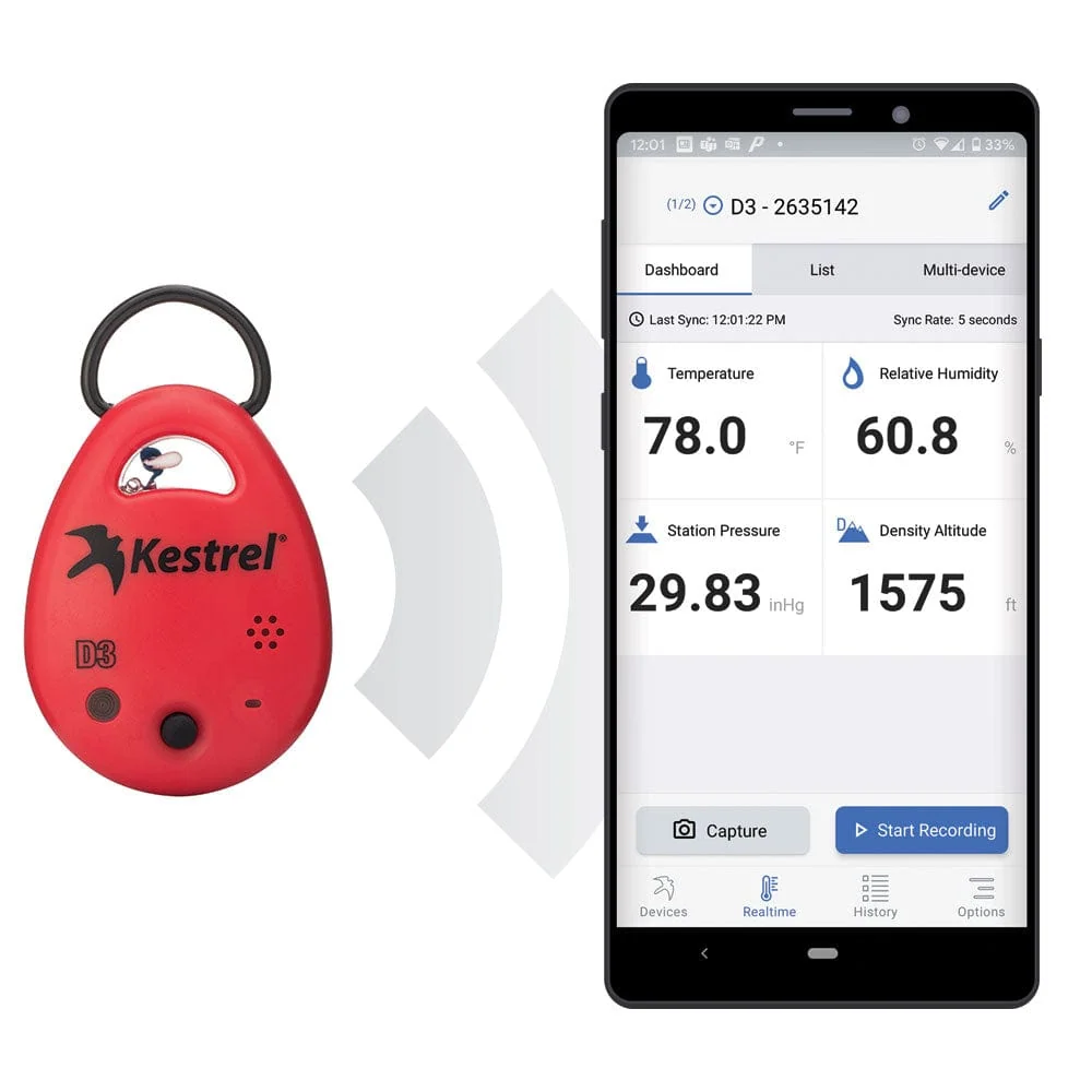Kestrel DROP D3 Bluetooth datový záznamník - teplota | vlhkost | tlak
