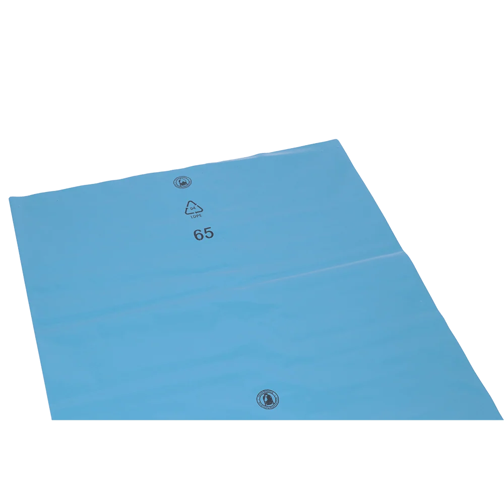 Deiss 90154 - 1000x1250x0.06 mm, ldpe, azul, 240 L, 100 peças | Papelão (100 sacolas)