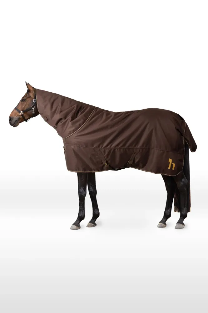 1200D utetäcke med avtagbar halsdel, 200 g Dark Brown 155