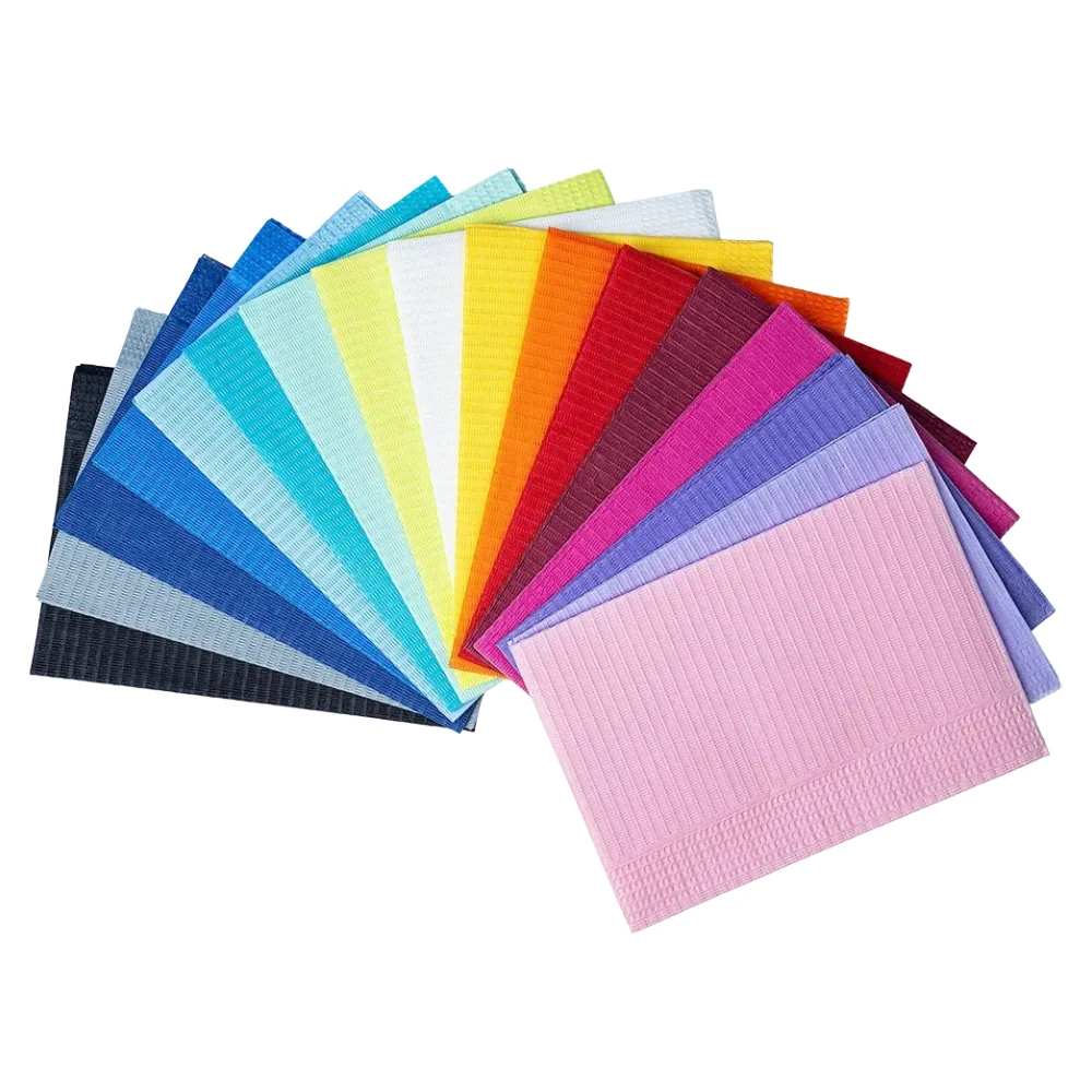 AMPri Dental Einweg Patientenservietten 33 x 45 cm, verschiedene Farben | Karton (4 Packungen) Orange