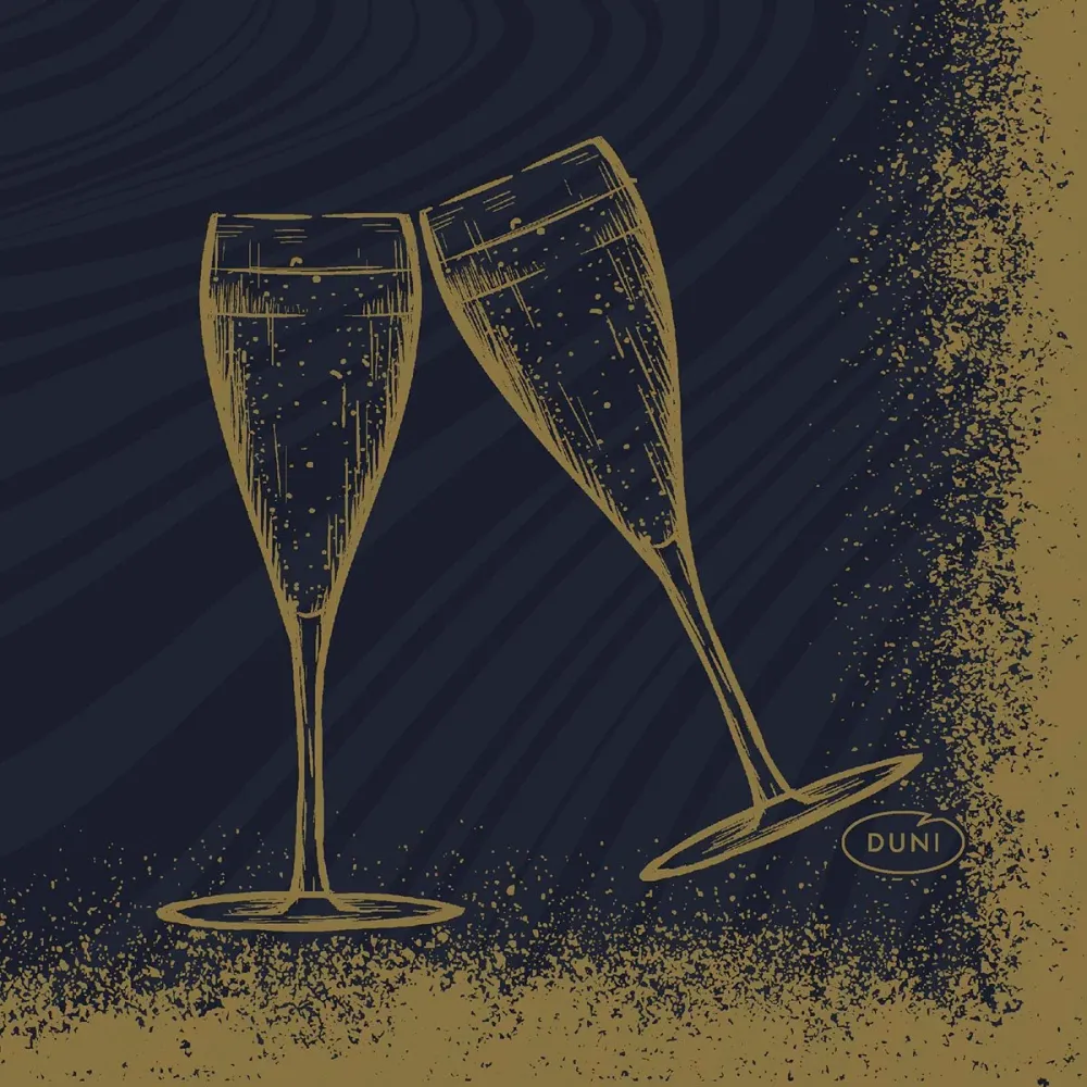 Bio-Dunisoft 20x20 Sparkly Cheers black | Packung (180 Stück)
