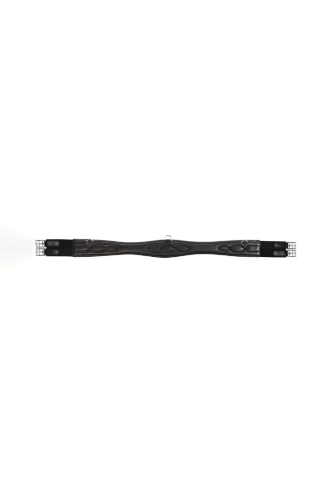 nahkainen satulavyö pehmeillä ja joustavilla kappaleilla Black 110 cm