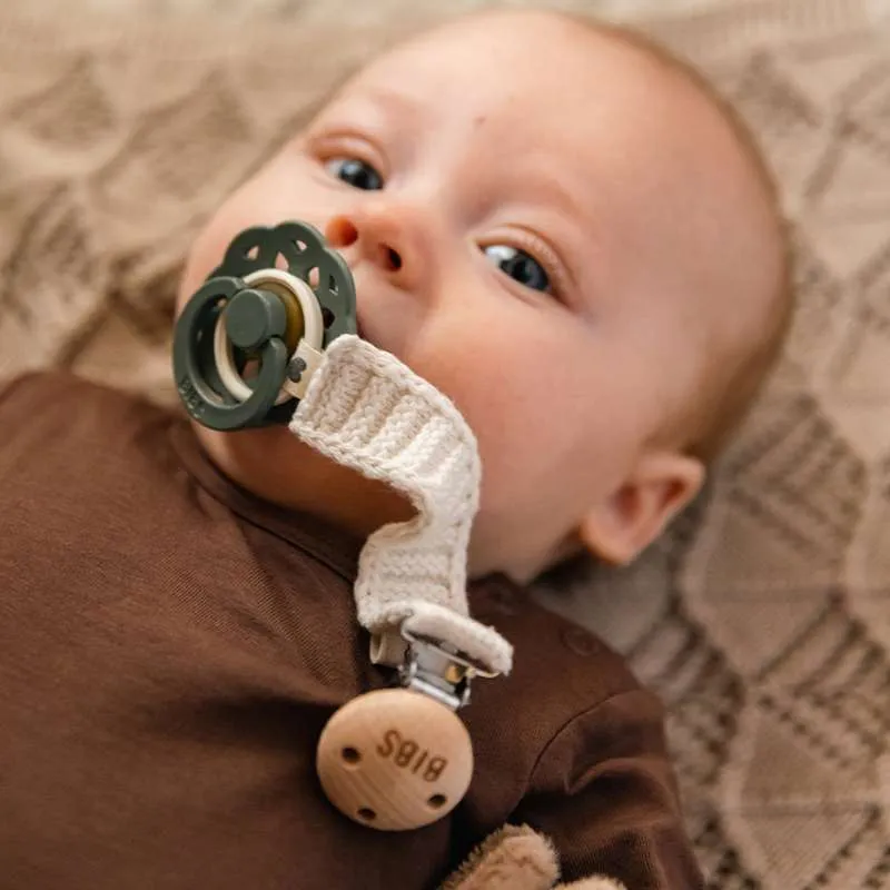 BIBS Doplňky - Pletená šňůrka na dudlík - Vanilka