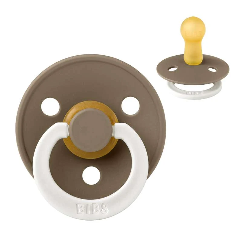 Bibs Kulatý Colour Dudlík - vel. 2 - přírodní guma - GLOW - Onyx dub