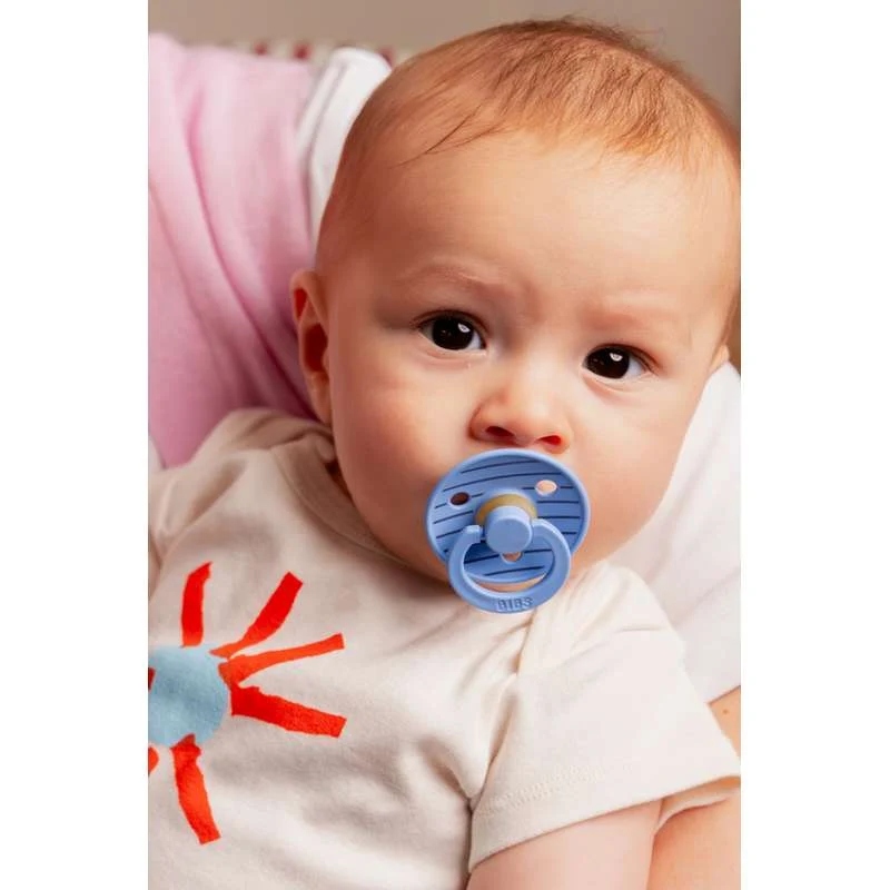 Bibs Kulatý Colour Dudlík - vel. 2 - přírodní guma - Studio - Pin - Nebeská modř