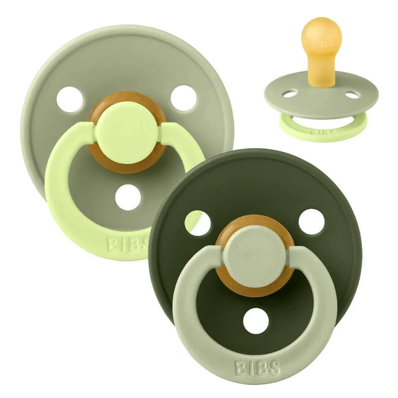BIBS Rund Colour Sut - Str. 1 - Naturgummi - Studio - Fusion - Sage/Hunter Green Mix