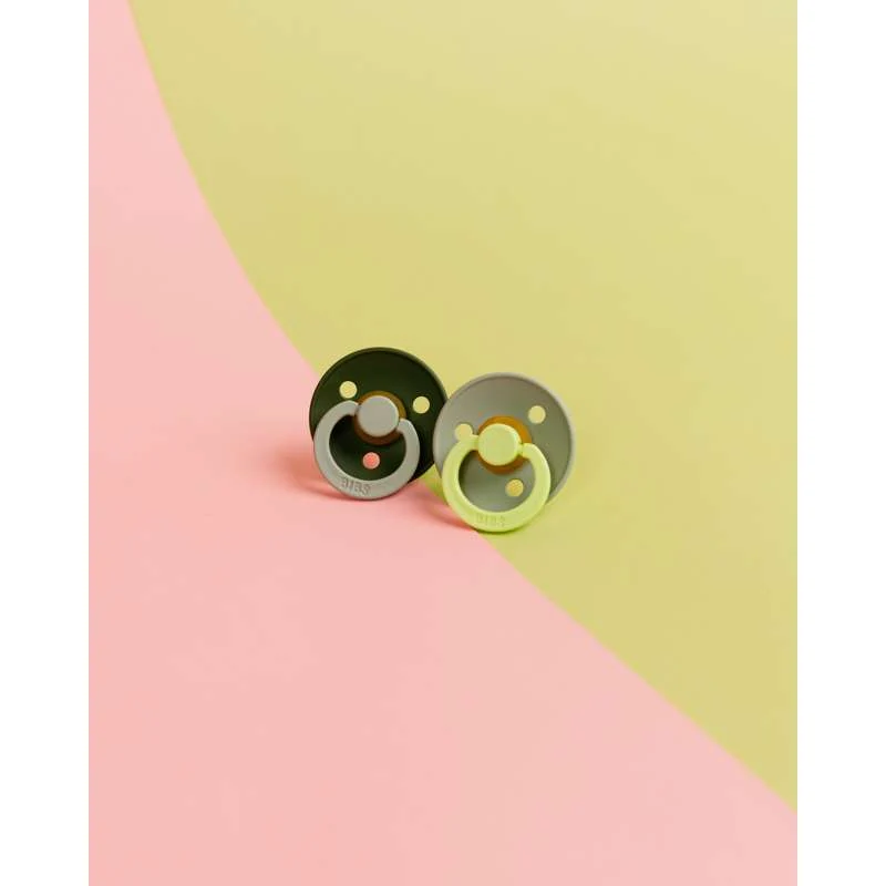 BIBS Rund Colour Sut - Str. 1 - Naturgummi - Studio - Fusion - Sage/Hunter Green Mix