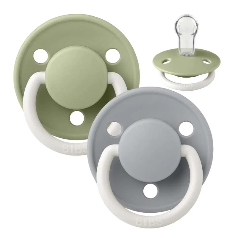 Cotton Roll BIBS De Lux Sut - 2-Pak - Onesize - Silikone - GLOW - Sage/Cloud