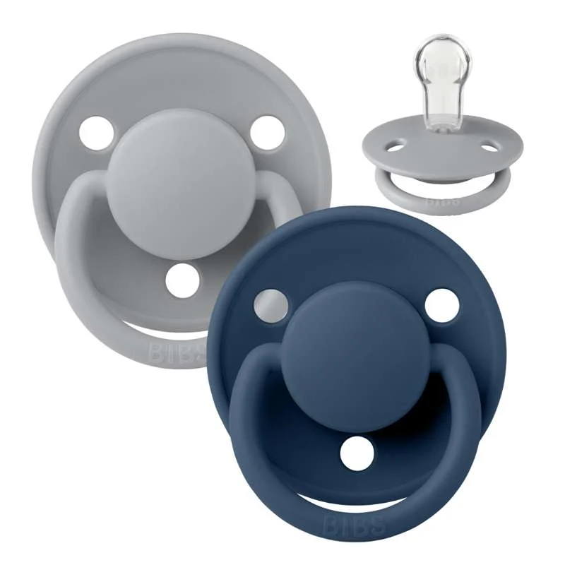 Disposable Bib BIBS De Lux Sut - 2-Pak - Onesize - Silikone - Cloud/Steel Blue