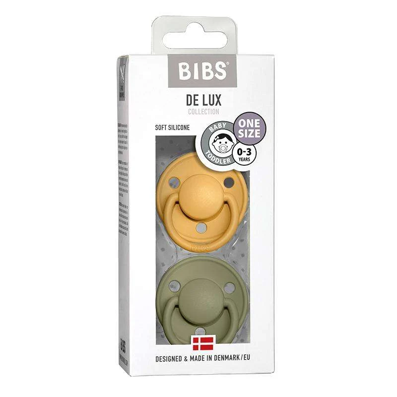 Sterilní aseptický BIBS De Lux Sut - 2-Pak - Onesize - Silikone - Honey Bee/Olive