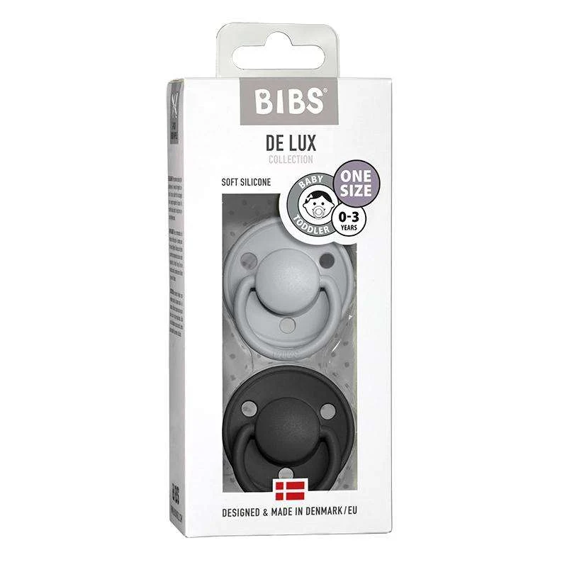 Sterilní aseptický BIBS De Lux Sut - 2-Pak - Onesize - Silikone - Cloud/Black