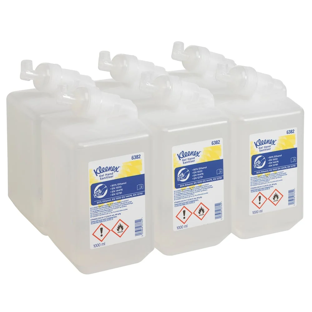 Kleenex® Additional Gel Handdesinfigten - Cassette / Transparent / 1 LTR - 6 Cassettes | Cardboard (6 cartridges)