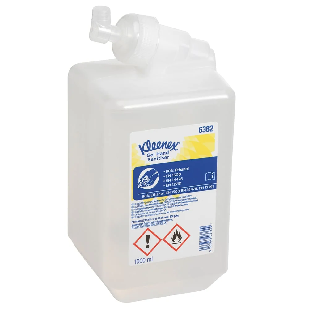 Kleenex® Additional Gel Handdesinfigten - Cassette / Transparent / 1 LTR - 6 Cassettes | Cardboard (6 cartridges)