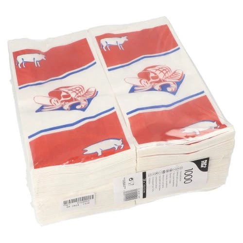 PAPSTAR 1000 teurastajapussia, sähköpaperi, kierteitetty 28 cm x 14 cm x 6 cm valkoinen paine, pieni | Kutistuva kalvo (10...