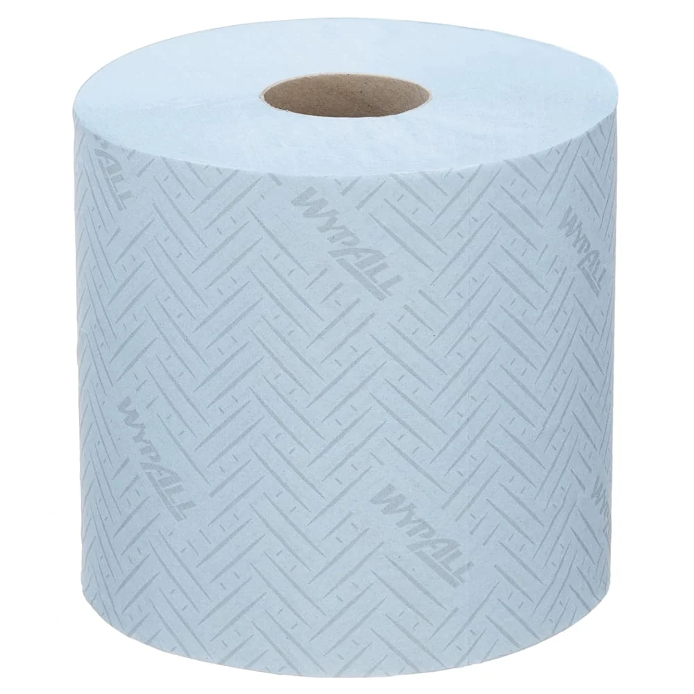 Toalha de papel Wypall® L10 para alimentos e higiene - Remoção central / azul / 1 -camada - 6 rolos x 800 folhas | Papelão...