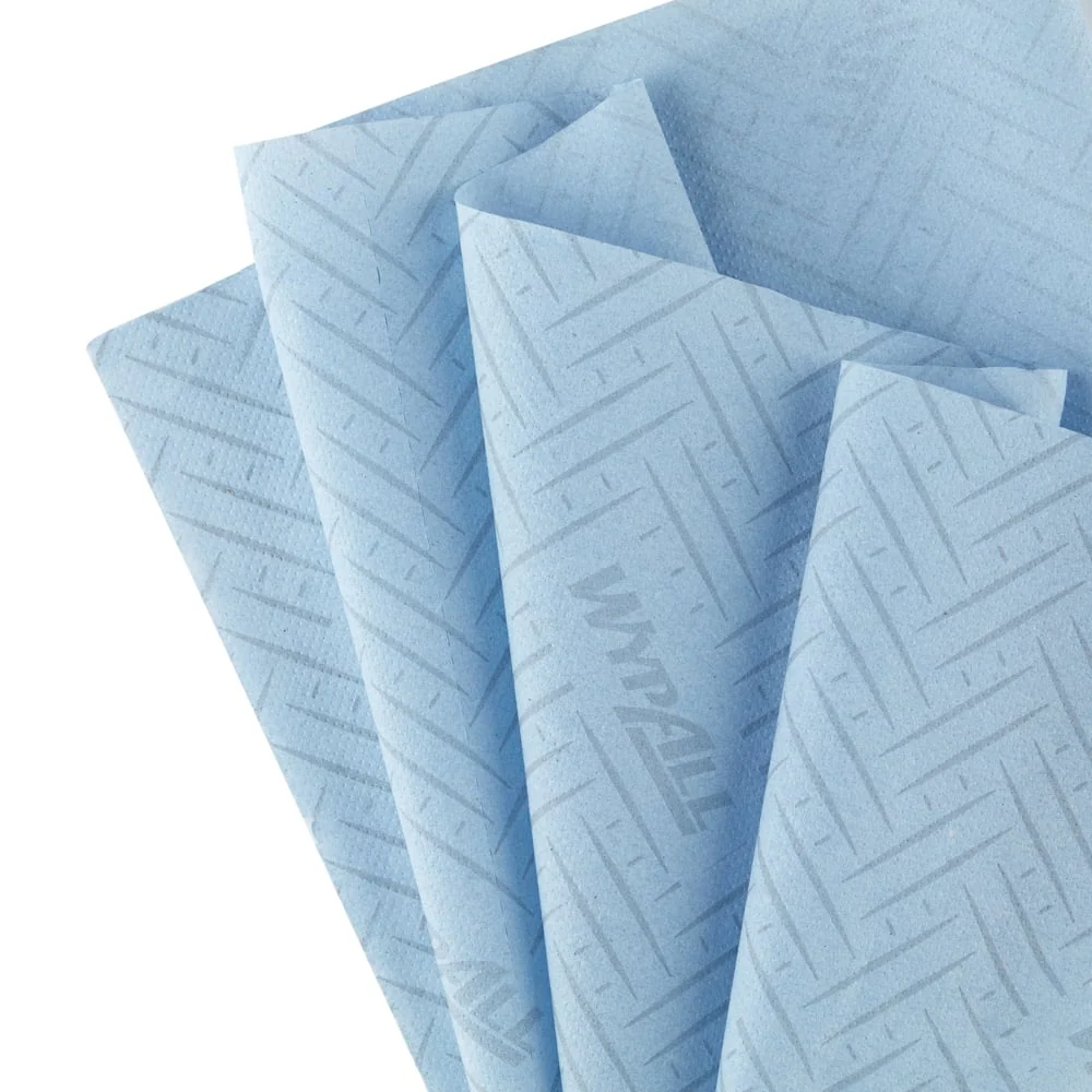 Toalha de papel Wypall® L10 para alimentos e higiene - Remoção central / azul / 1 -camada - 6 rolos x 800 folhas | Papelão...