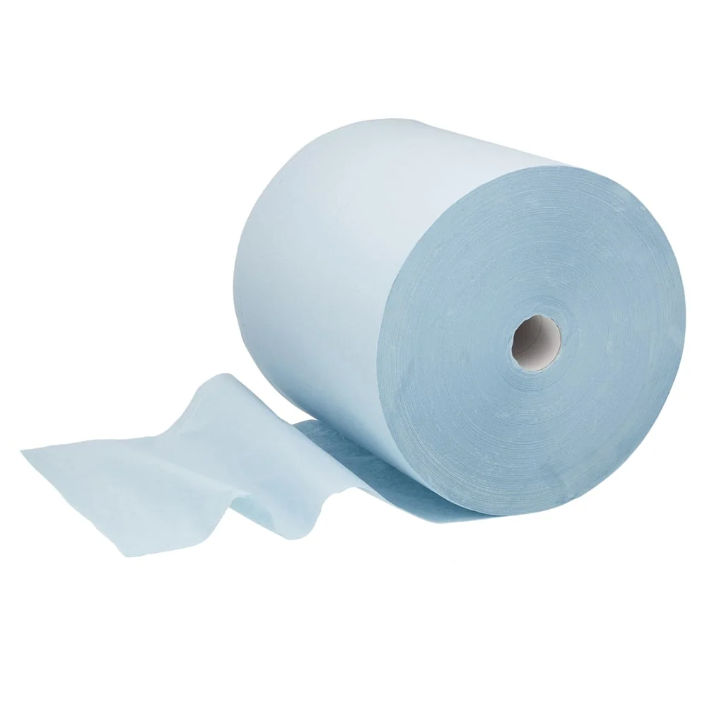 Toalha de papel Wypall® L30 para tarefas de limpeza industrial - papel grande - additional largo / azul - 1 rolo x 670 fol...