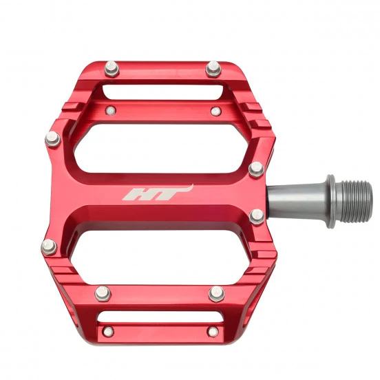 HT COMPONENTS AR09 Červené ploché pedály
