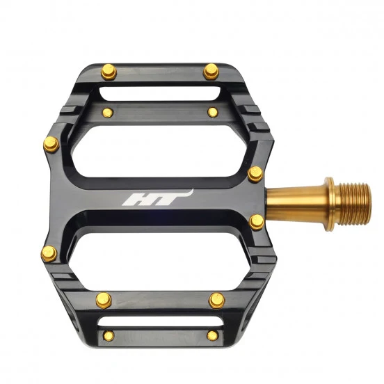 HT COMPONENTS AR09T Titanové ploché pedály černé