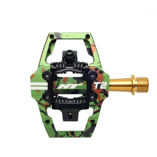 HT COMPONENTS ENDURO T2T Titanium Camo Green Pedály