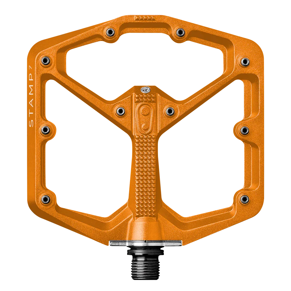 CRANKBROTHERS STAMP 7 Velké oranžové ploché pedály