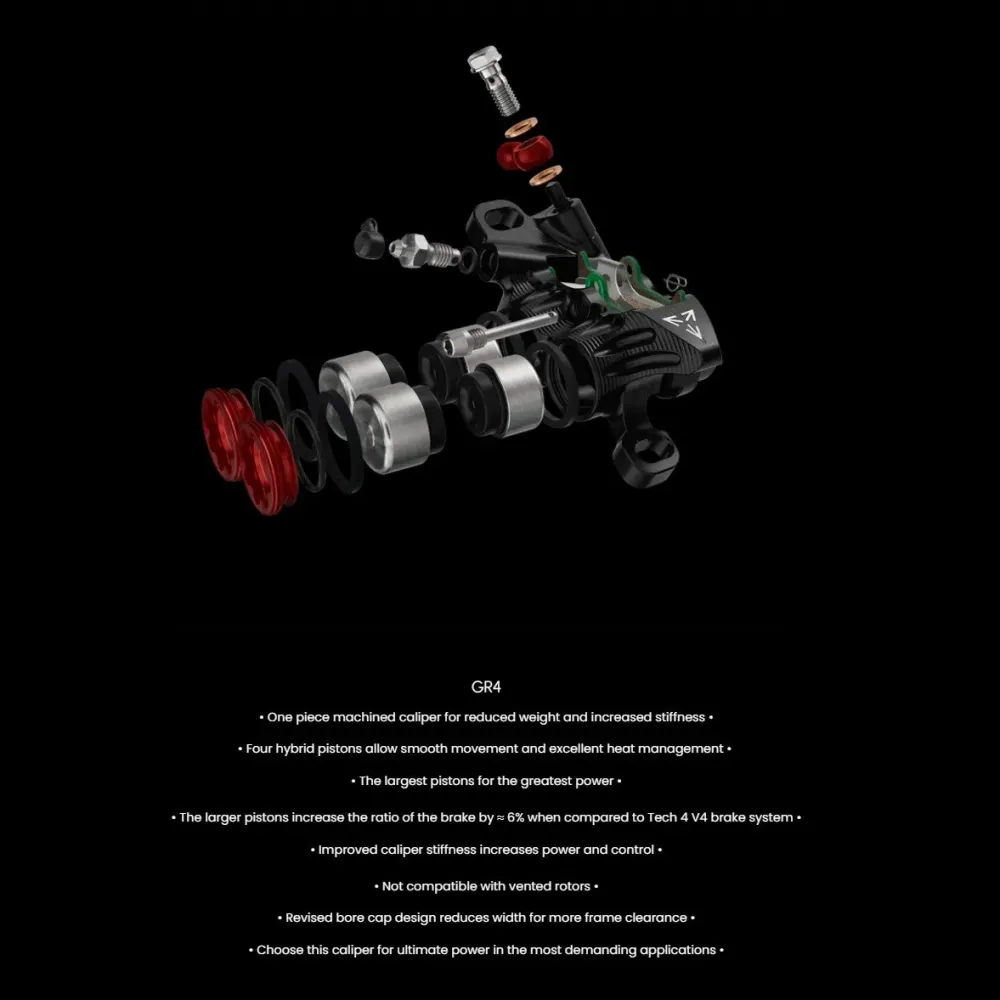 HOPE TECH 4 EVO GR4 Přední brzda stříbrná/černá