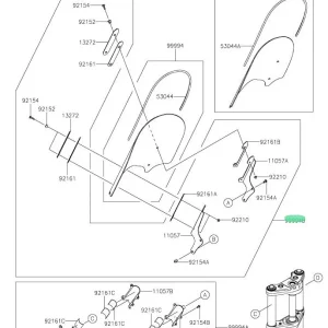 Kawasaki Držák pro větrné sklo Vulcan S