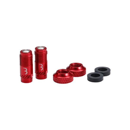 Koncovky ventilů BBB CORE CAP Red (x2)