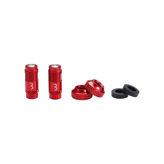 Koncovky ventilů BBB CORE CAP Red (x2)