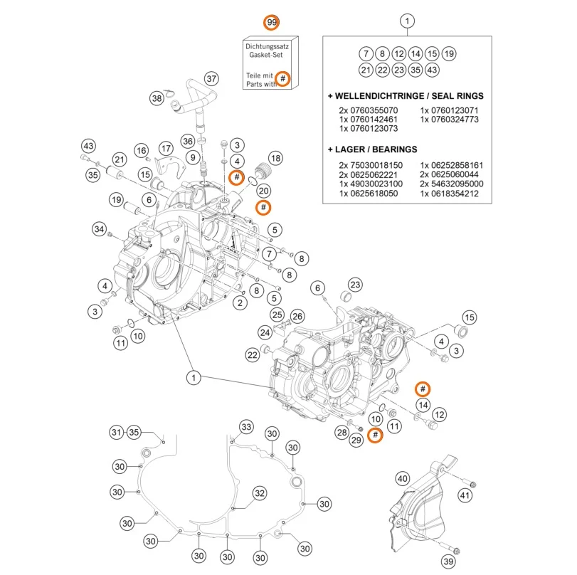 KTM Sada Těsnění 690 Enduro / SMC / Duke / Supermoto