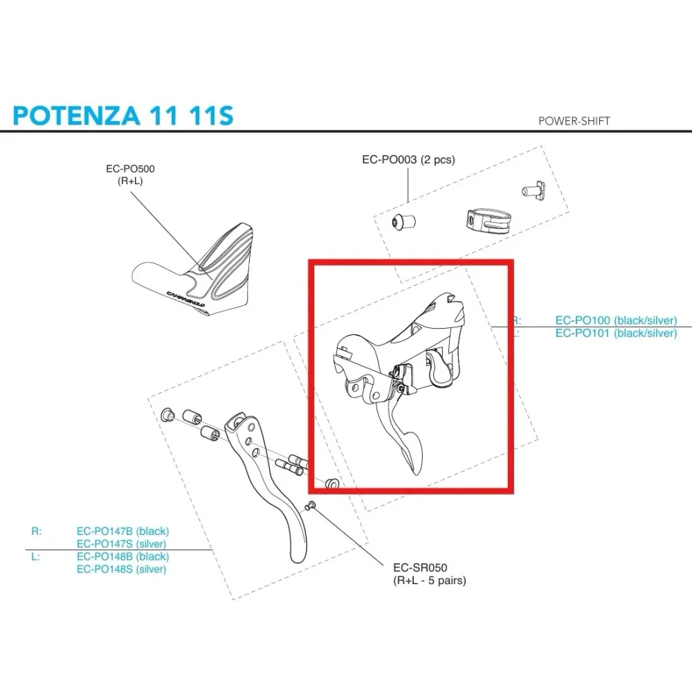 Levé tělo řadicí páky CAMPAGNOLO POTENZA 11V 2018 Brzda na ráfek